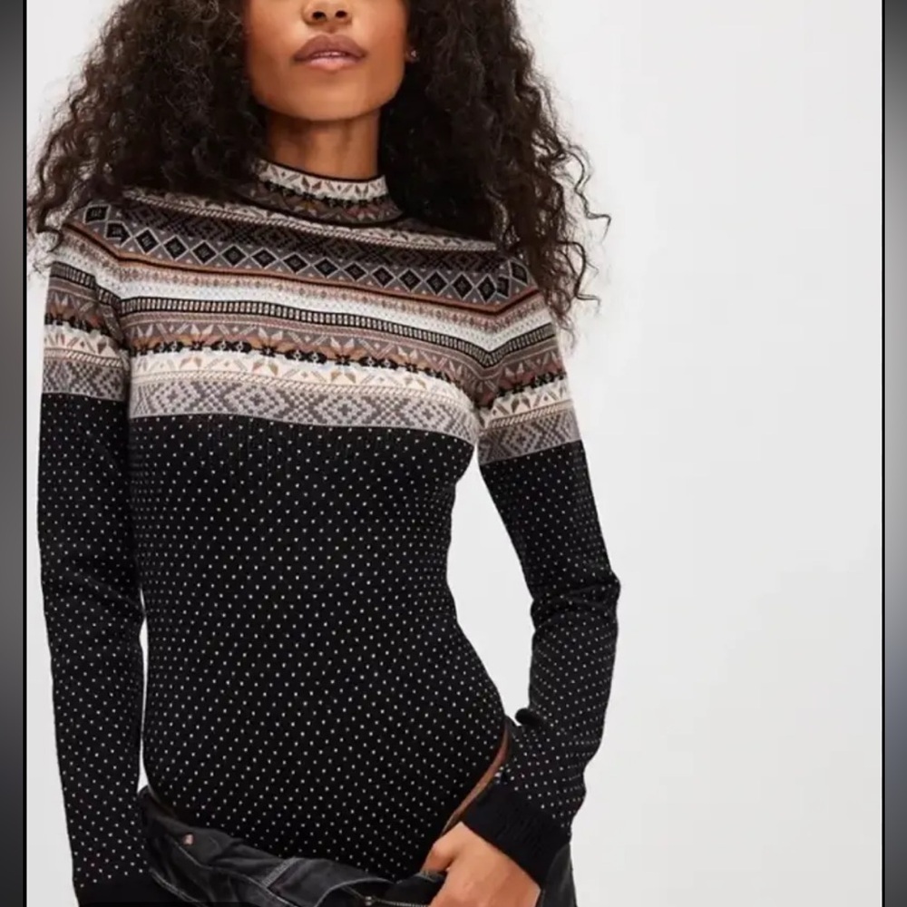 Free People Mock Neck Bodysuit Sweater